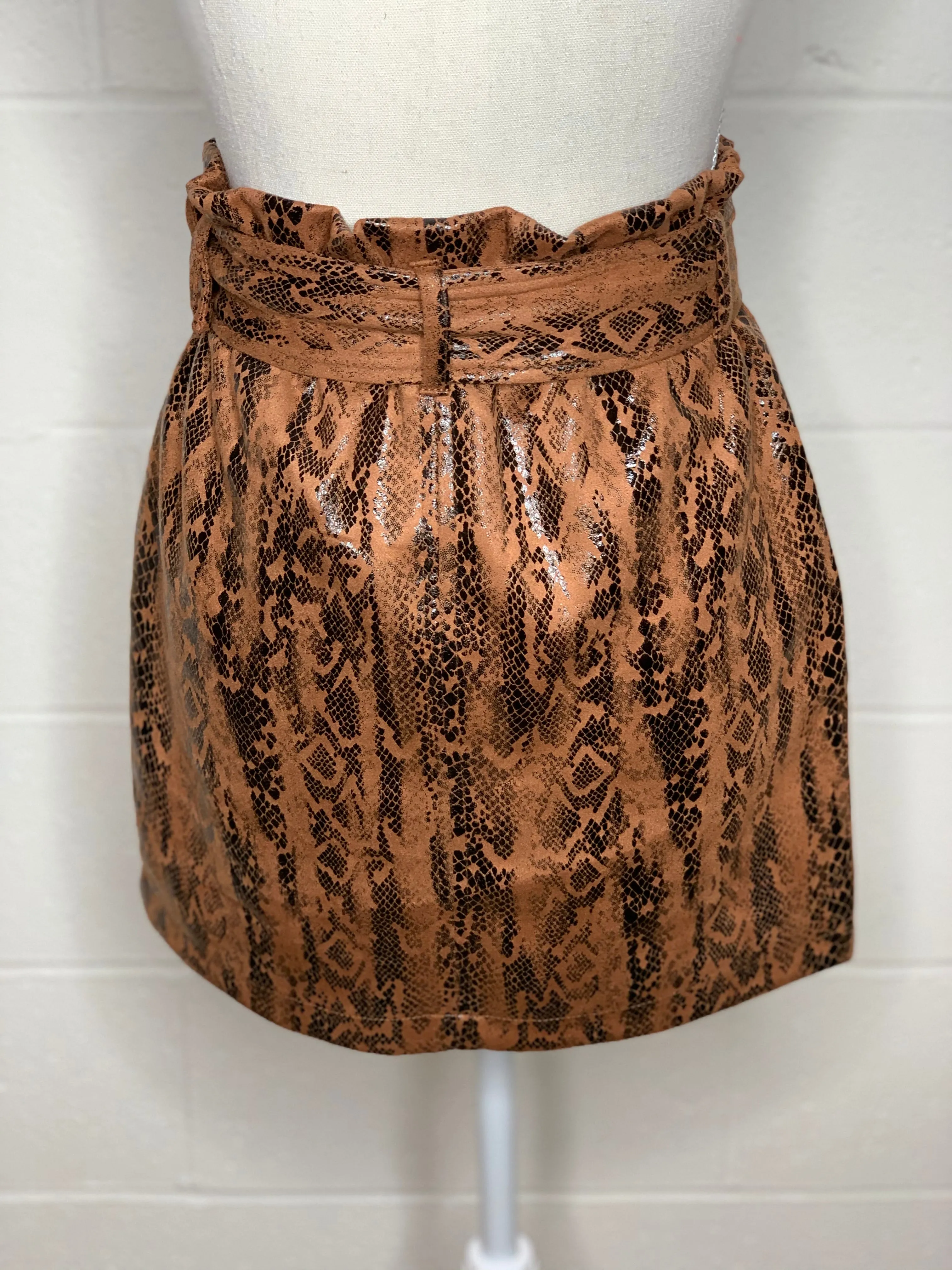 Snake Skin Belted Skirt