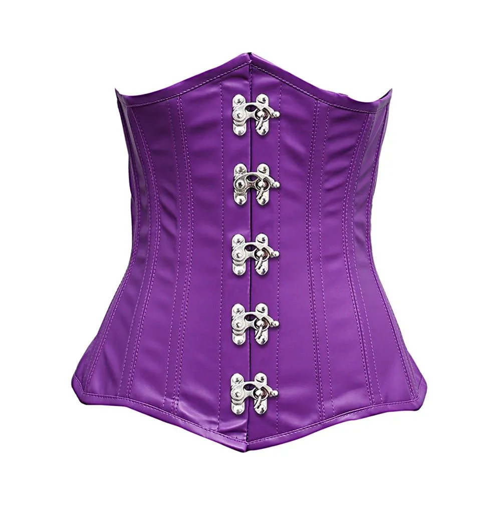 Souness Purple Faux Leather Corset