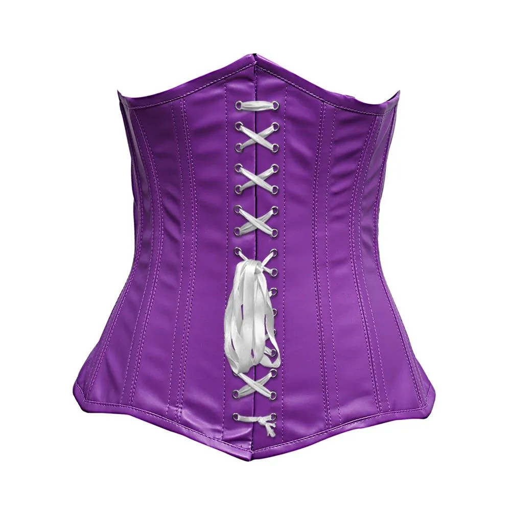 Souness Purple Faux Leather Corset
