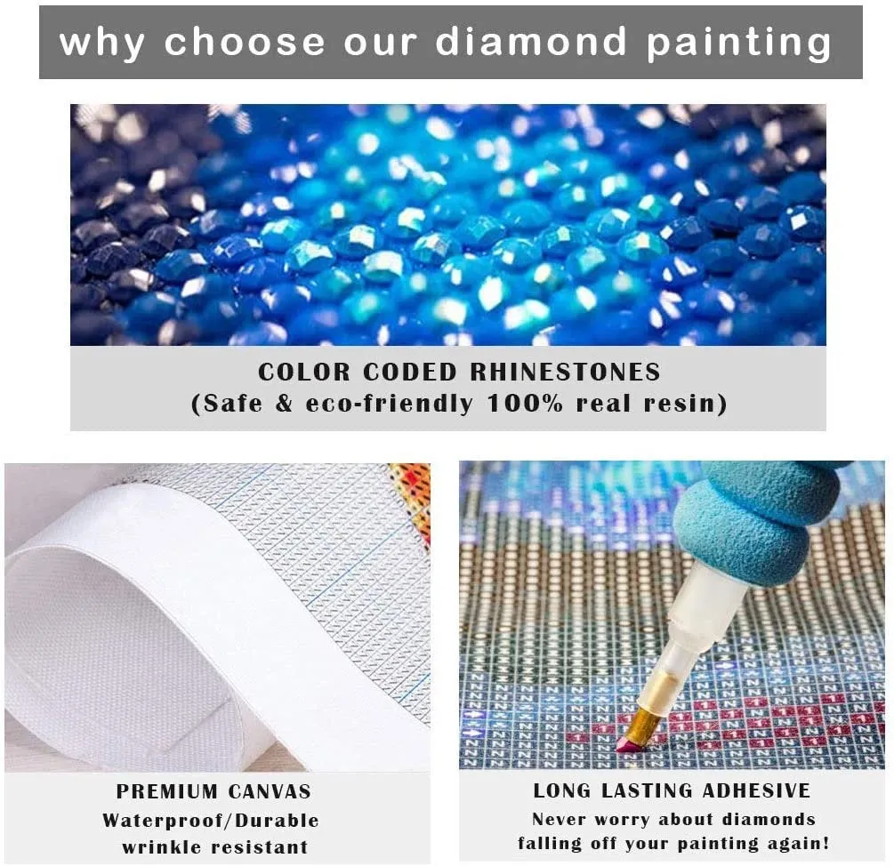 Starry Night Over the Rhône (1888) - Set of 2 | 20 x 16" | DIY 5D Diamond Art Full Drill Embroidery Painting Kit | Home Wall Art Décor