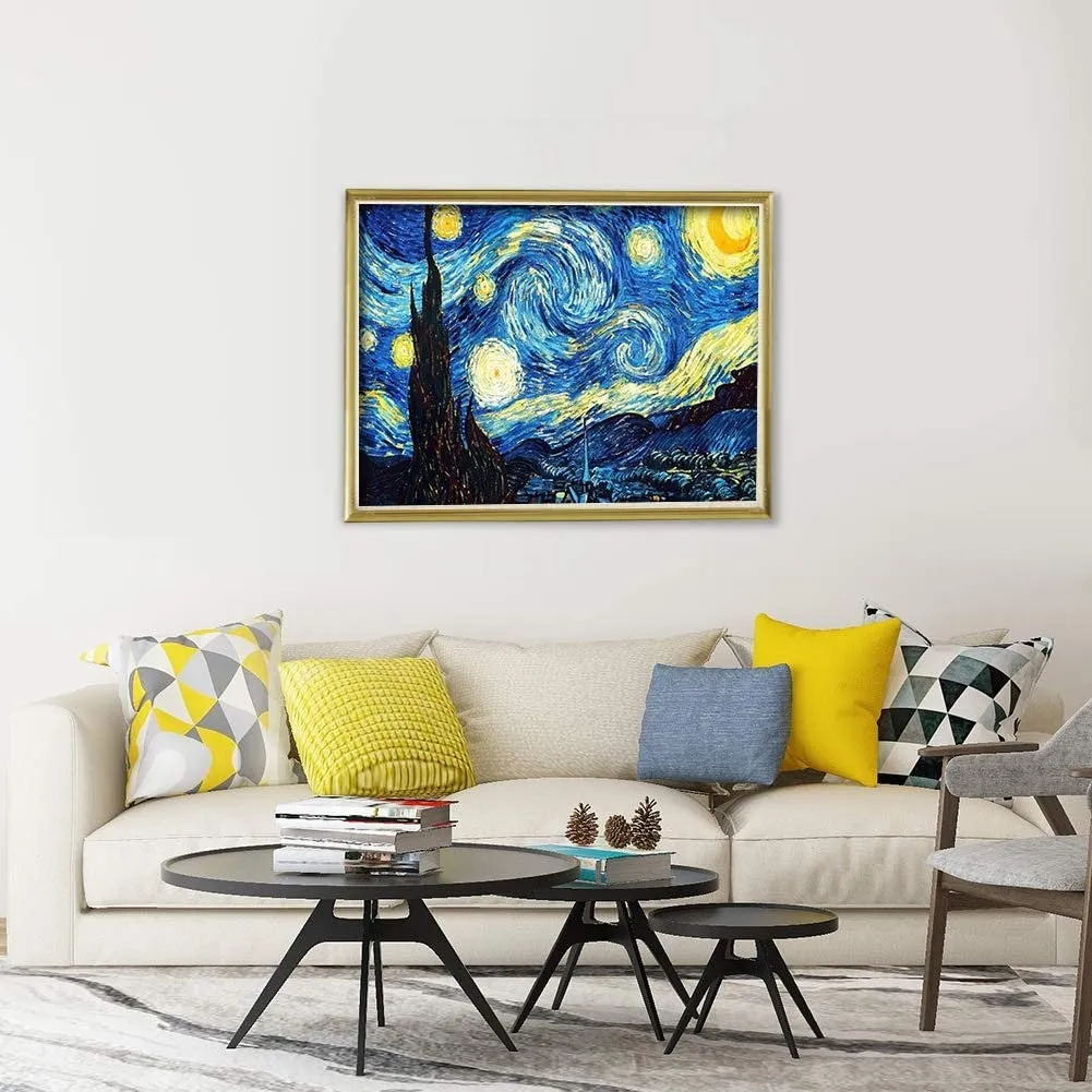 Starry Night Over the Rhône (1888) - Set of 2 | 20 x 16" | DIY 5D Diamond Art Full Drill Embroidery Painting Kit | Home Wall Art Décor