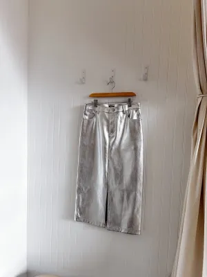 Staud silver skirt 6