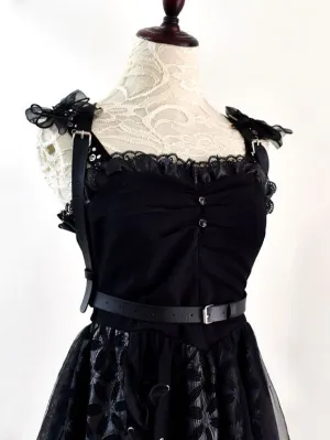 Steampunk Lolita Accessories Black Metal Details Sash PU Leather Miscellaneous