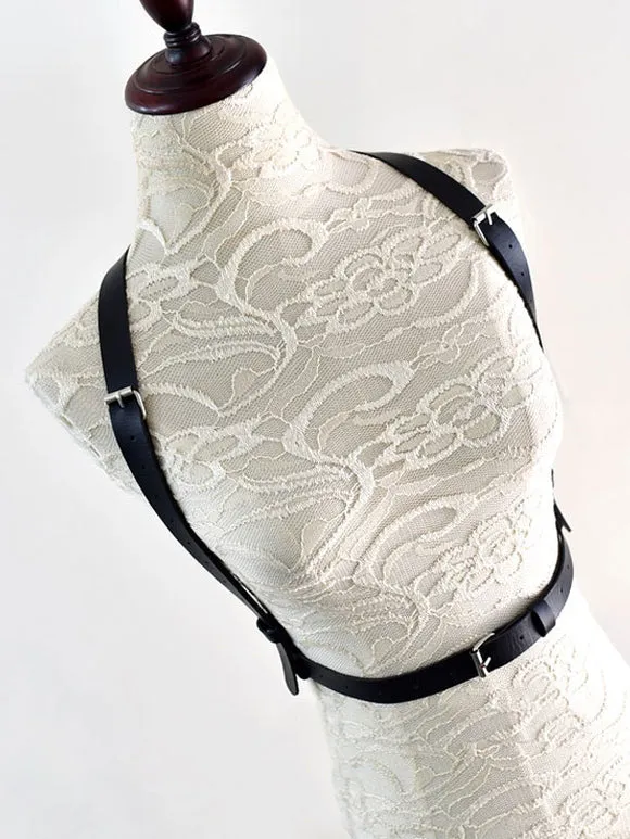 Steampunk Lolita Accessories Black Metal Details Sash PU Leather Miscellaneous