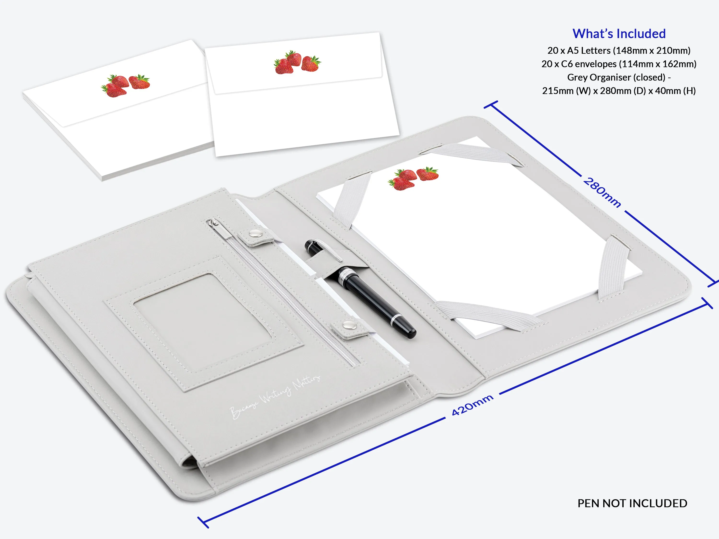 Strawberries Letter Writing Set with Organiser