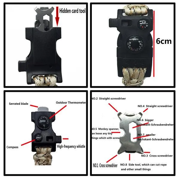 Survival 15 in 1 Paracord Bracelet.