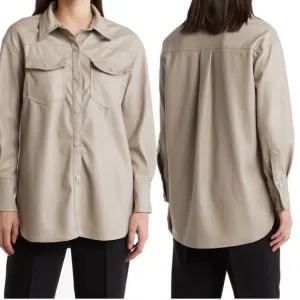 T TahariFaux LeatherShirt Jacket