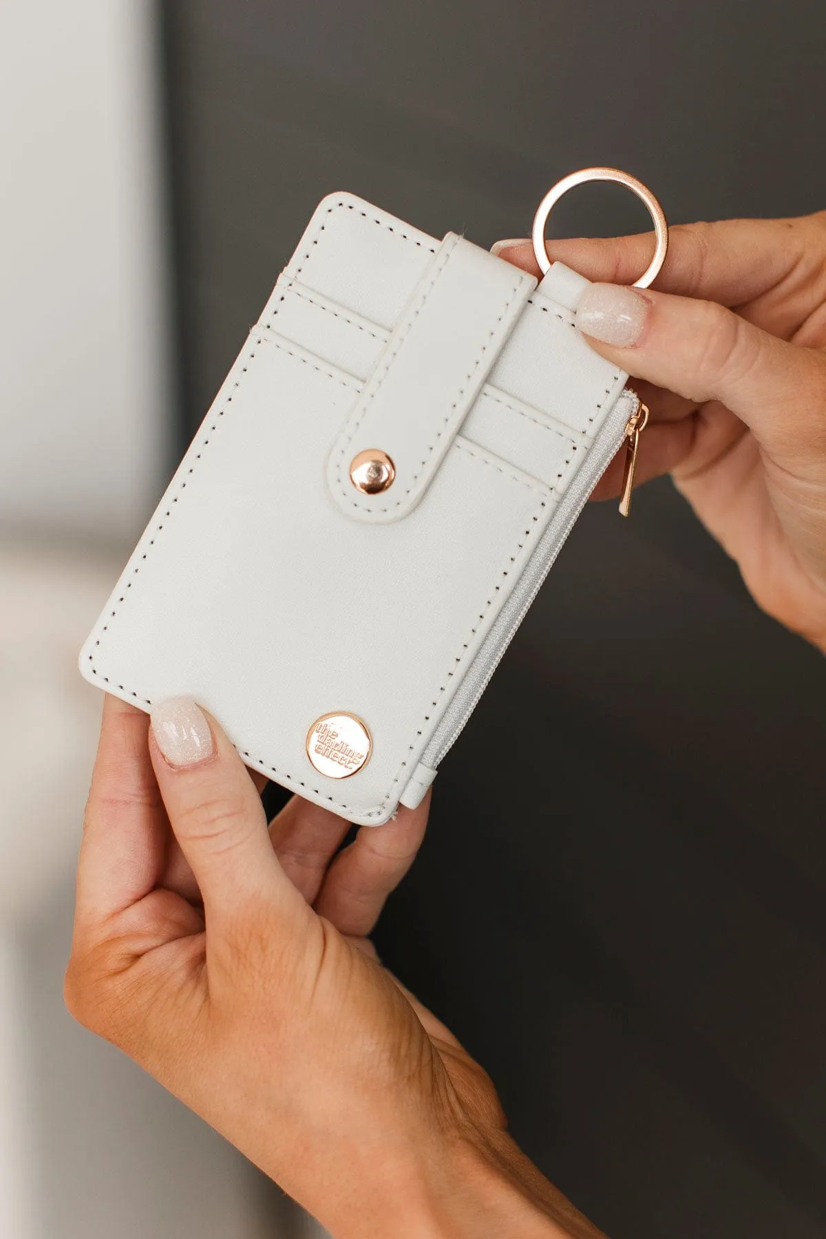 The Darling Effect Keychain Card Wallet- White