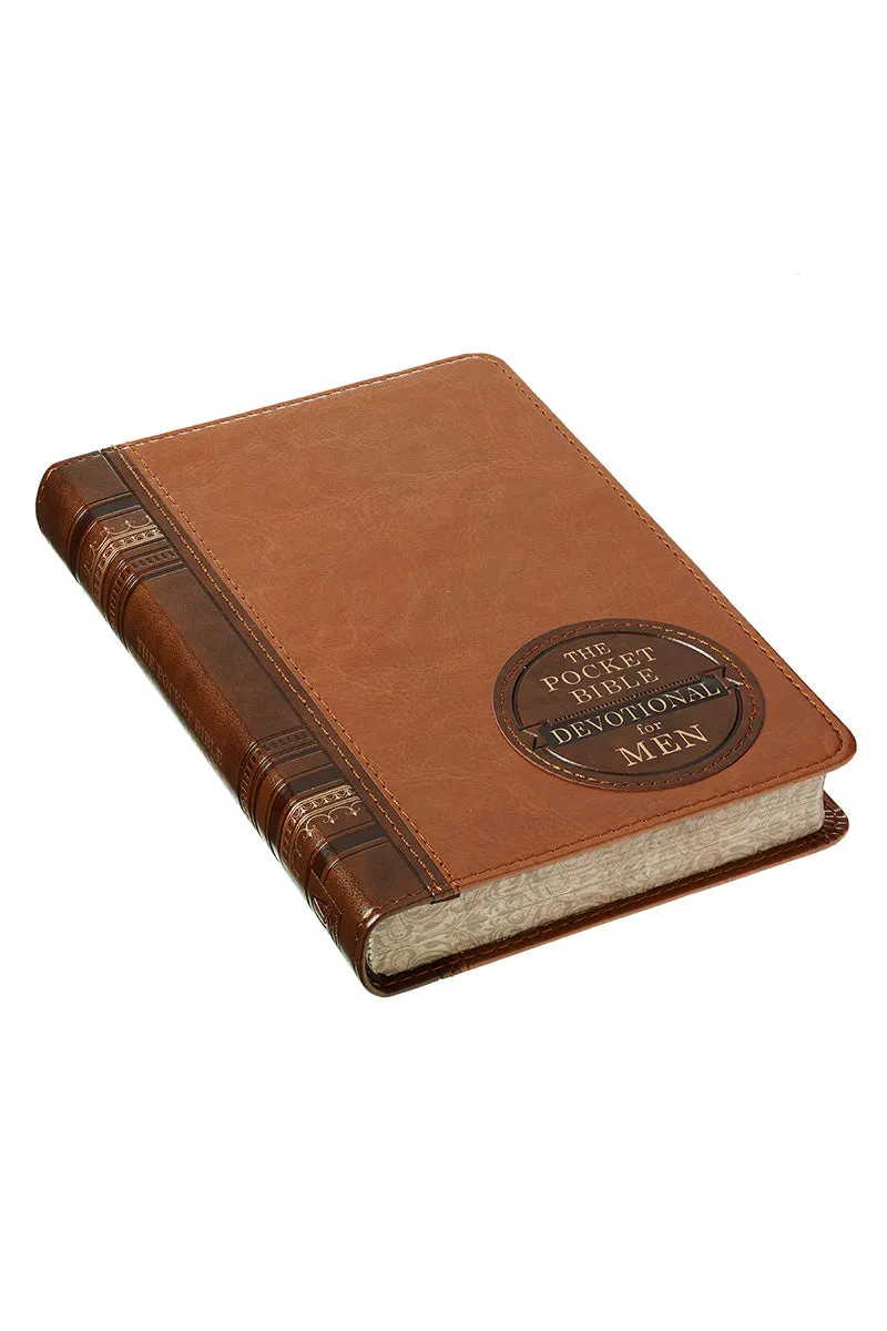 The Pocket Bible Devotional For Men Two-Tone LuxLeather Book