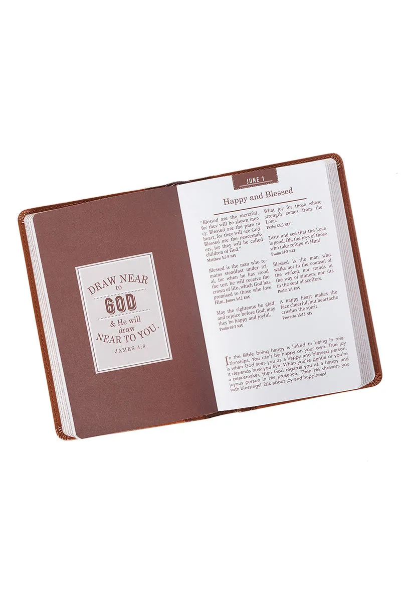 The Pocket Bible Devotional For Men Two-Tone LuxLeather Book