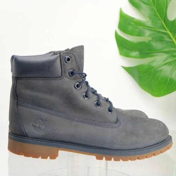 Timberland Mens Waterproof Boot Size 7 Premium 6Inch Blue Leather Insulated