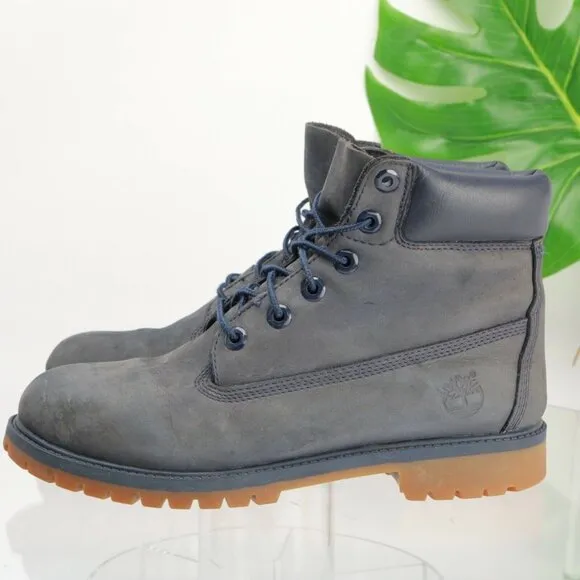 Timberland Mens Waterproof Boot Size 7 Premium 6Inch Blue Leather Insulated