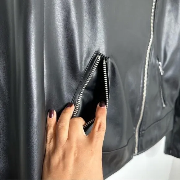Torrid Black Faux Leather Asymmetrical Moto Jacket