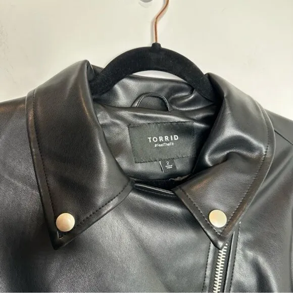 Torrid Black Faux Leather Asymmetrical Moto Jacket