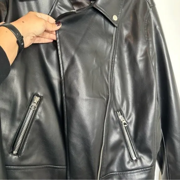 Torrid Black Faux Leather Asymmetrical Moto Jacket