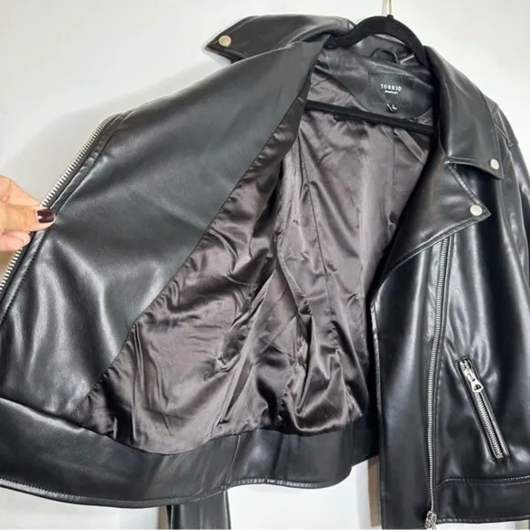 Torrid Black Faux Leather Asymmetrical Moto Jacket