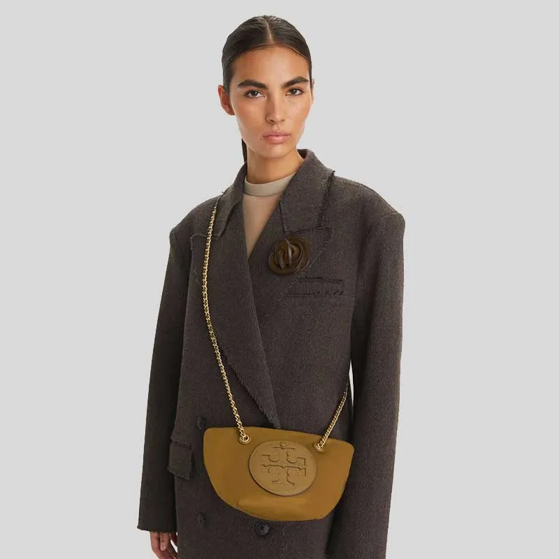 TORY BURCH Small Ella Chain Crossbody Camel RB-160183
