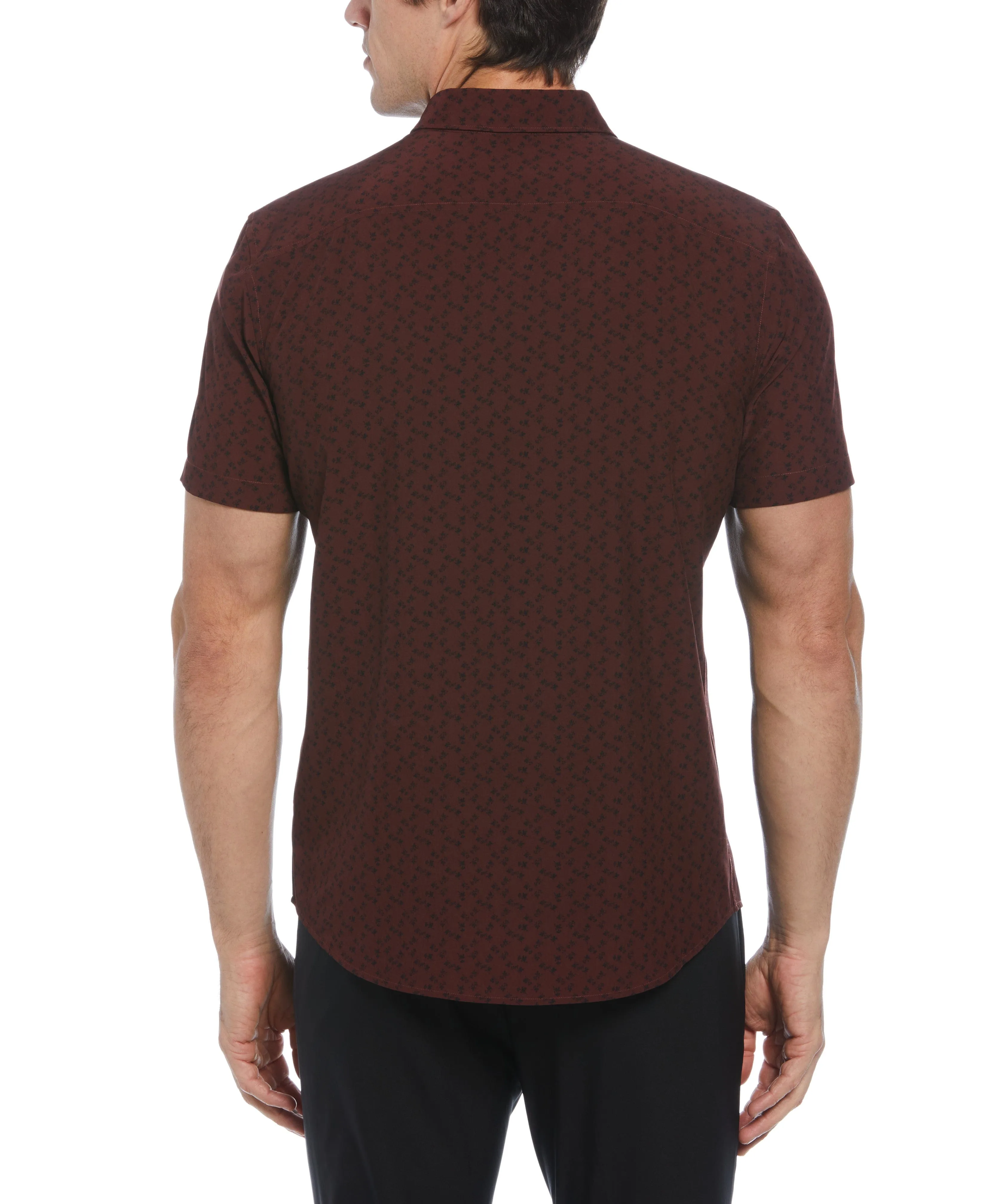 Total Stretch Diagonal Flower Print Shirt