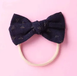 Triangle Pinwheel Bow Navy