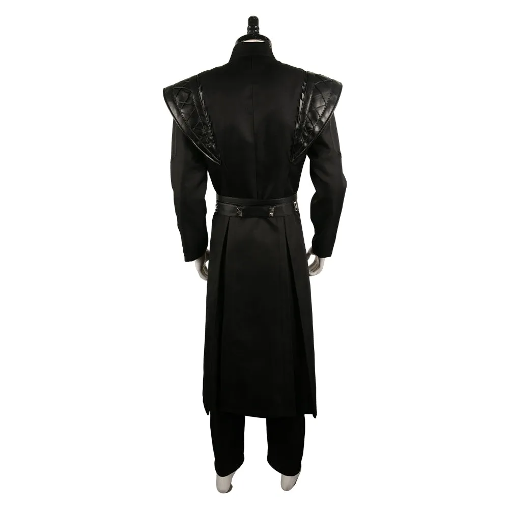 Twill fabric   PU LeatherDaemon Targaryen Black Printed Set Cosplay Costume Outfits