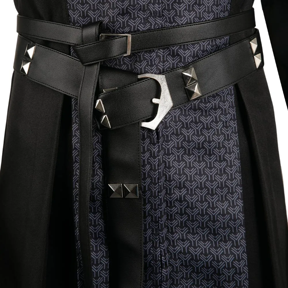 Twill fabric   PU LeatherDaemon Targaryen Black Printed Set Cosplay Costume Outfits