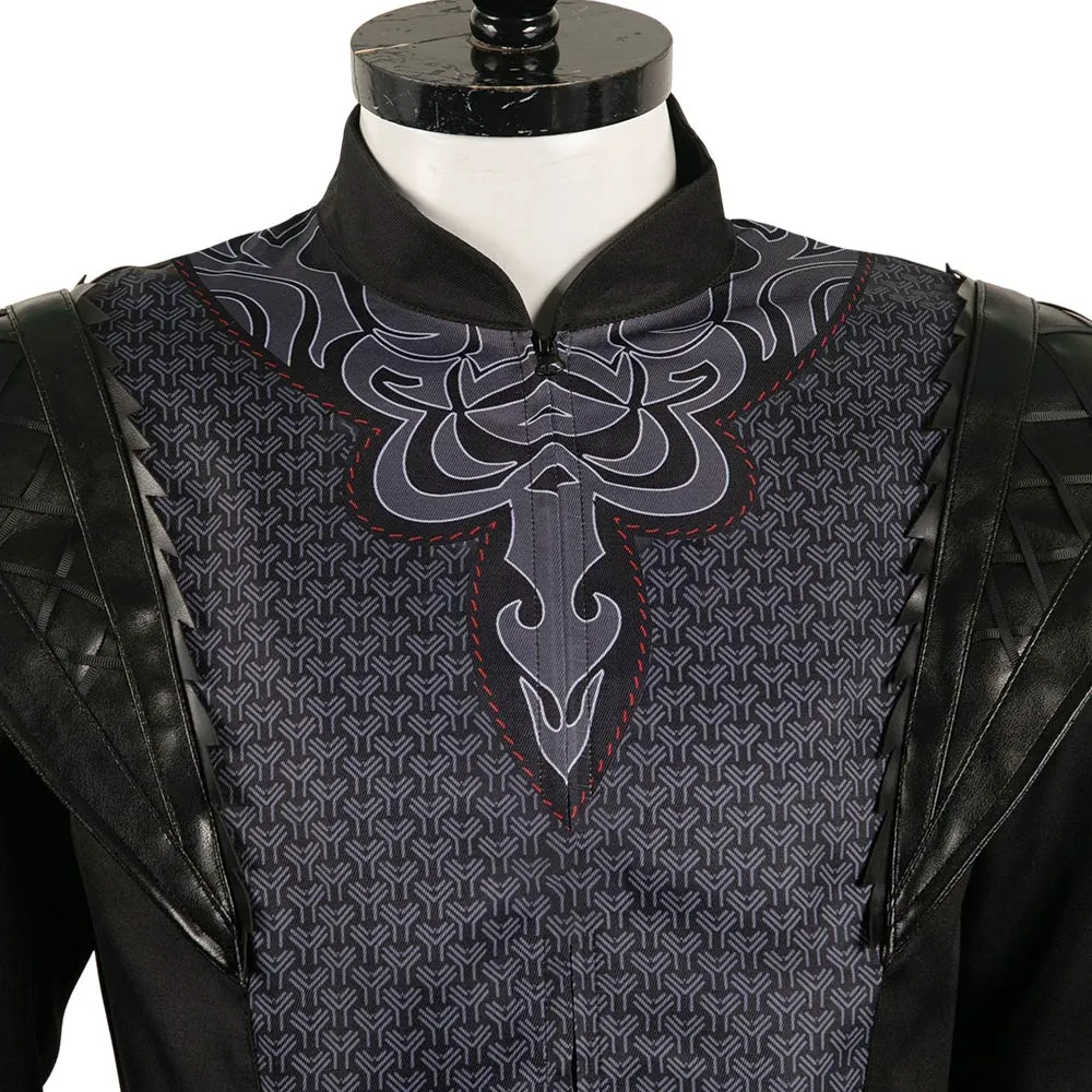 Twill fabric   PU LeatherDaemon Targaryen Black Printed Set Cosplay Costume Outfits