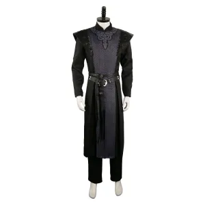 Twill fabric   PU LeatherDaemon Targaryen Black Printed Set Cosplay Costume Outfits