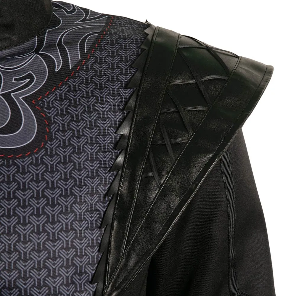 Twill fabric   PU LeatherDaemon Targaryen Black Printed Set Cosplay Costume Outfits