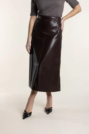 Two T's Faux Leather Midi Skirt Coco