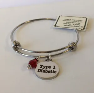 Type 1 Diabetic Medical Alert Expandable Bangle