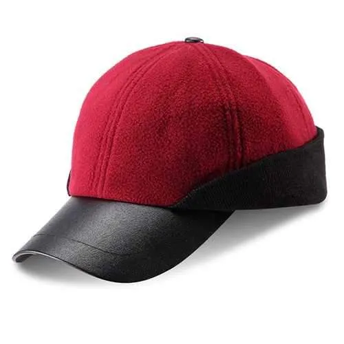 Unisex Acrylic Full Face Mask Baseball Cap PU Multifunctional Elastic Ear Protective Driving Hat