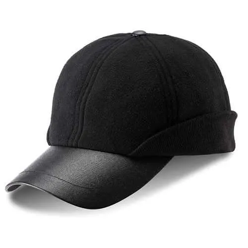 Unisex Acrylic Full Face Mask Baseball Cap PU Multifunctional Elastic Ear Protective Driving Hat