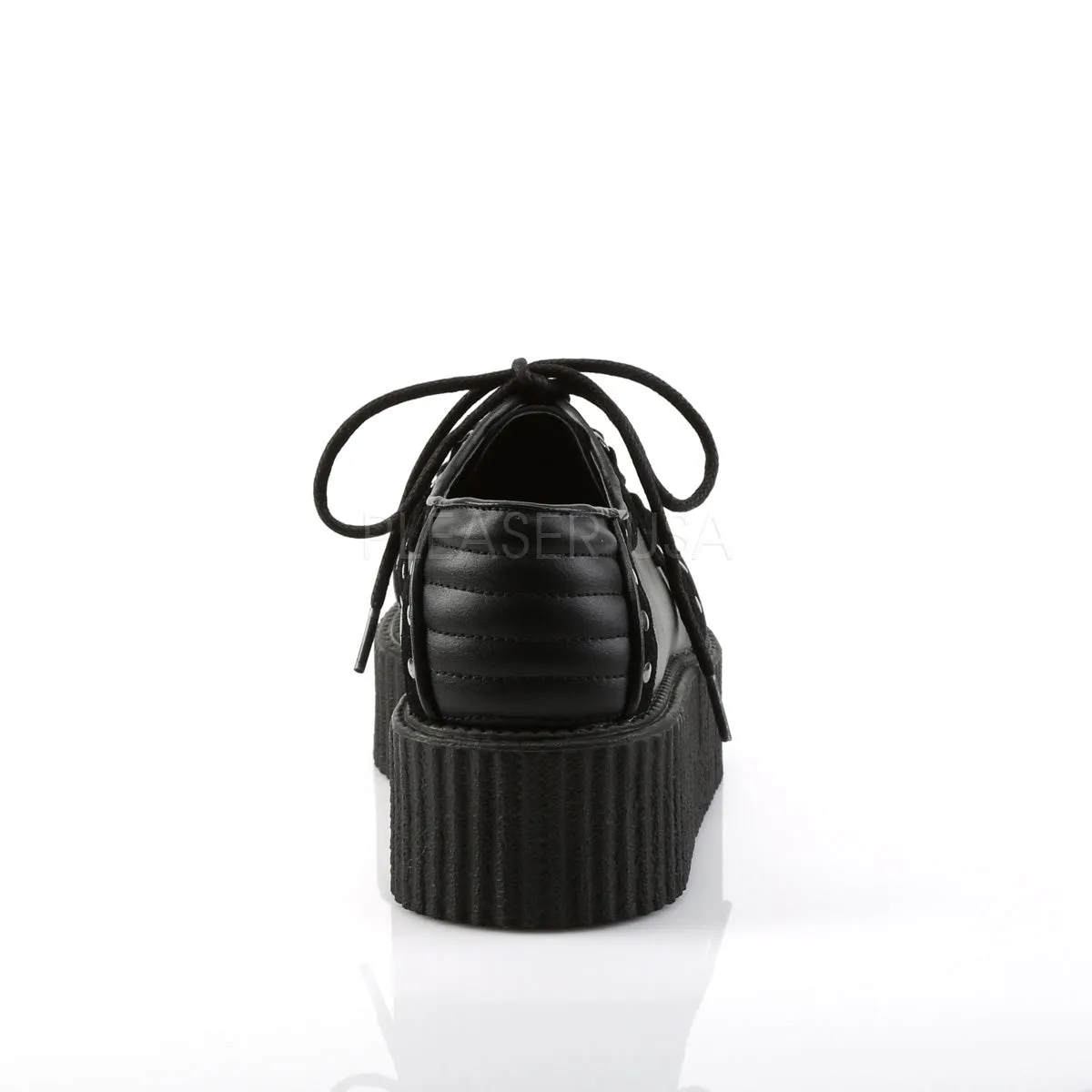 V-CREEPER-535  Black Vegan Leather-Vegan Suede