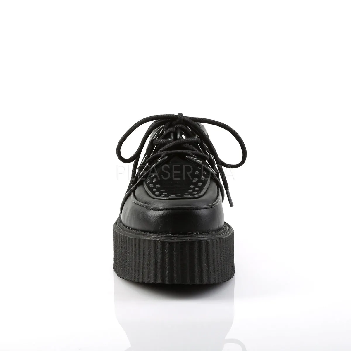 V-CREEPER-535  Black Vegan Leather-Vegan Suede