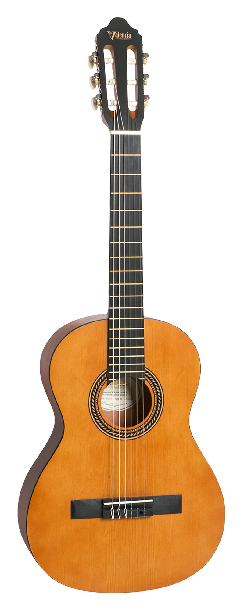Valencia VC203NA 3/4 Classical Guitar - 200 Satin Series