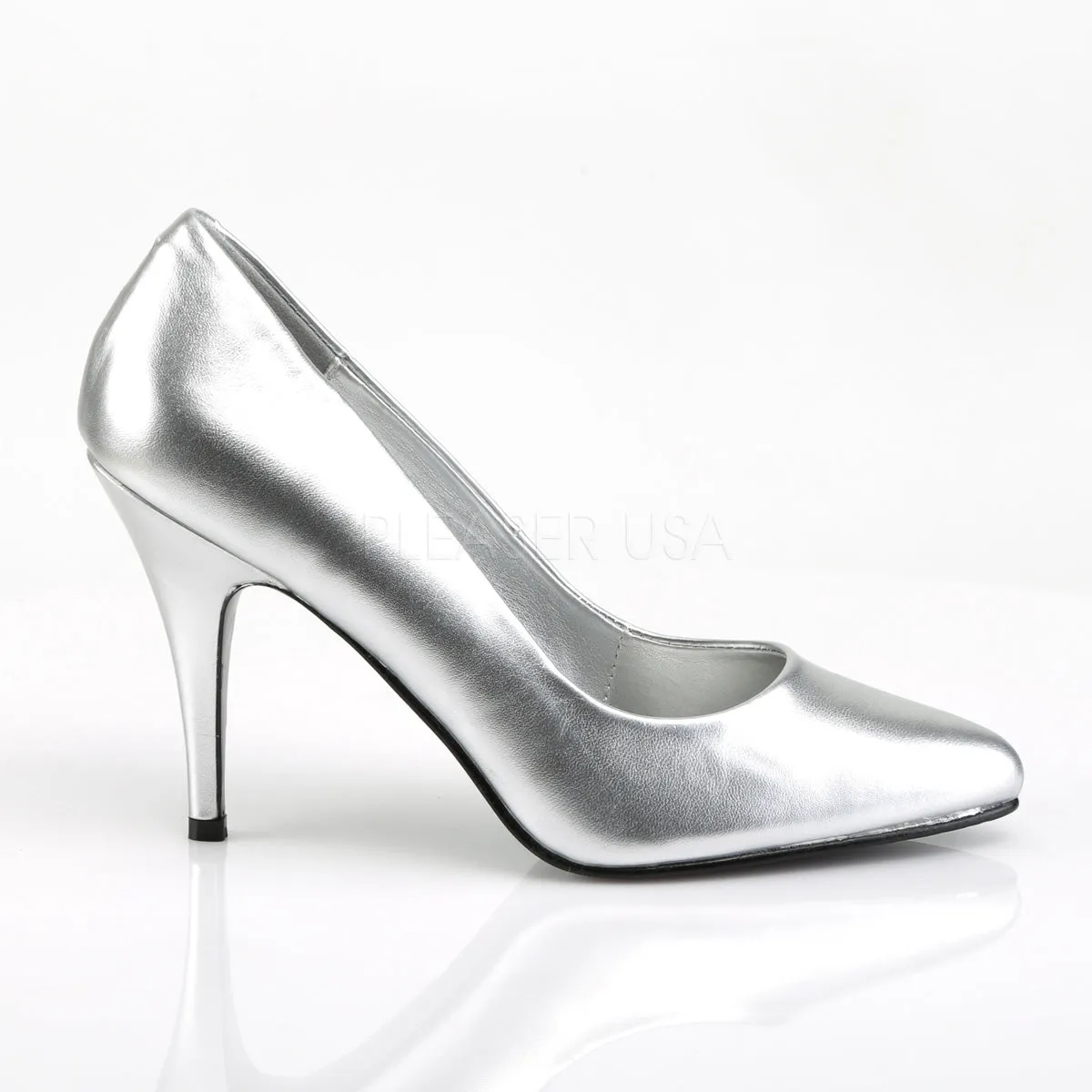 VANITY-420  Silver Faux Leather