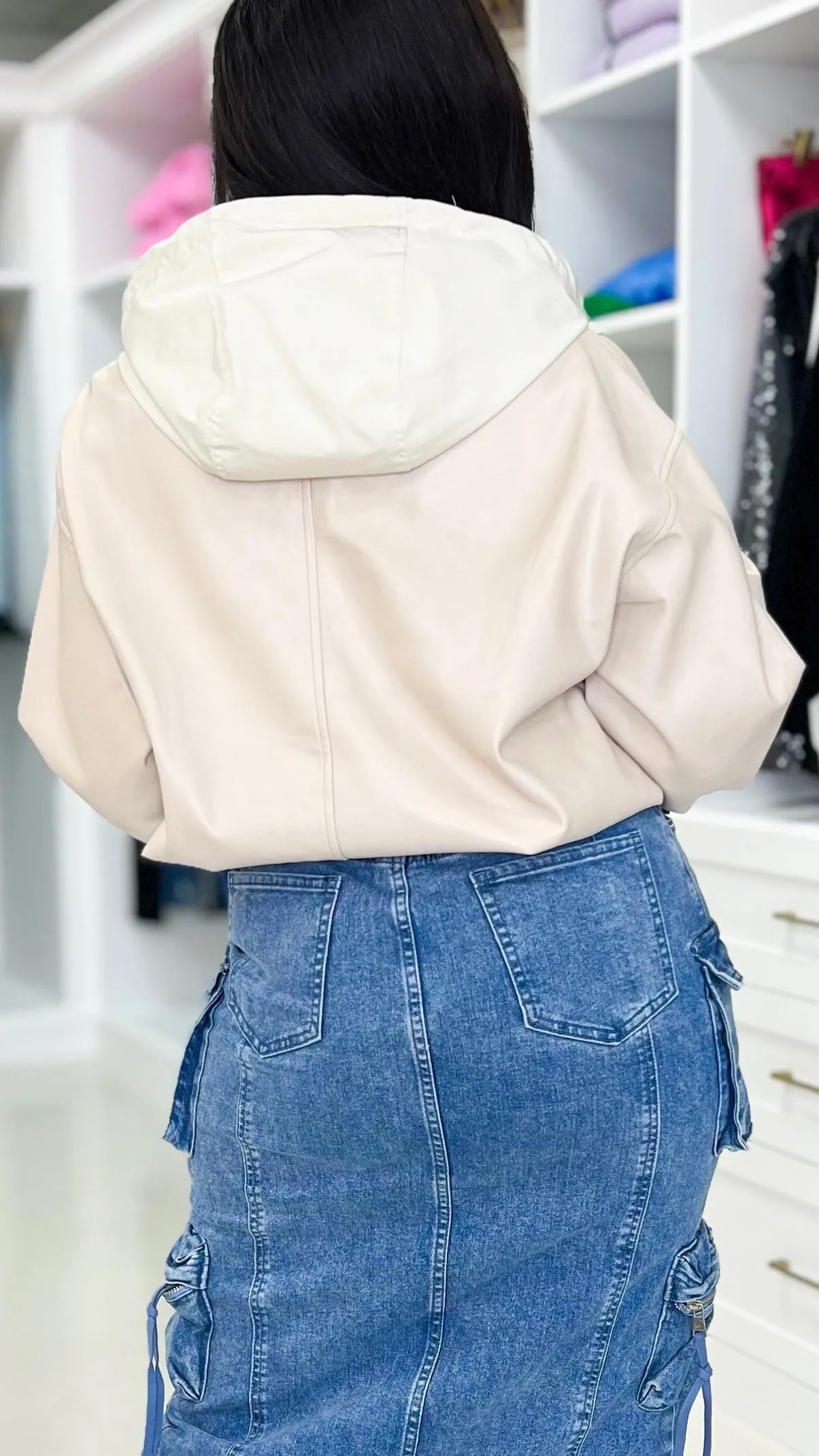 Vegan Leather Hoodie