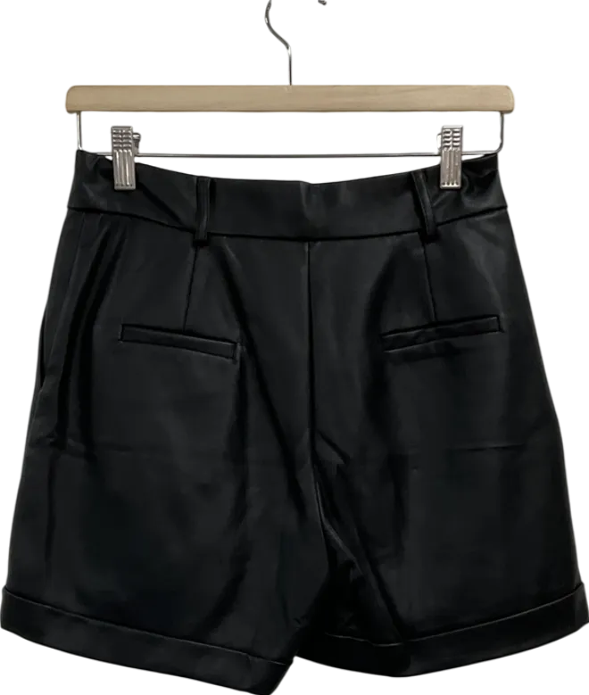 Very Black Faux Leather Shorts UK 8