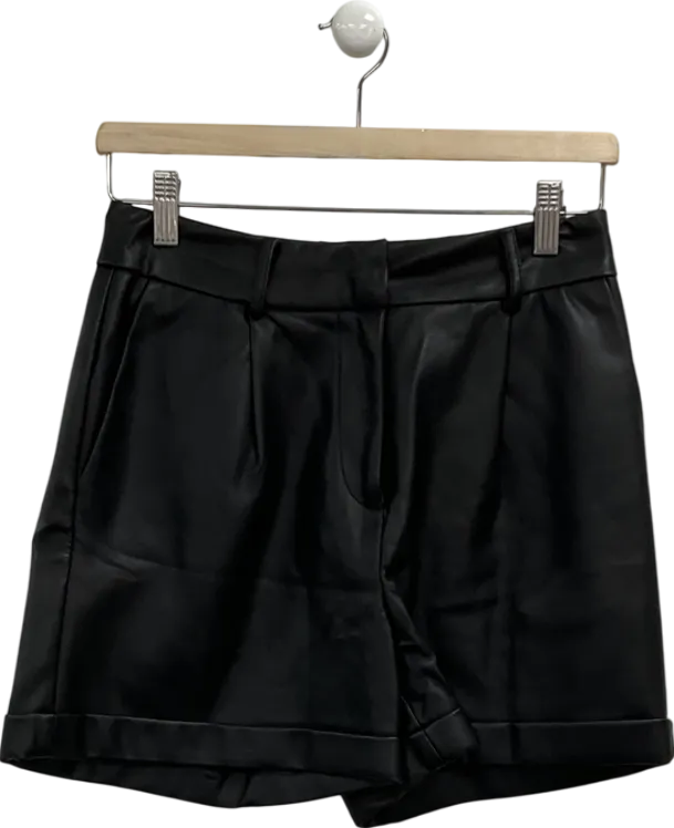 Very Black Faux Leather Shorts UK 8