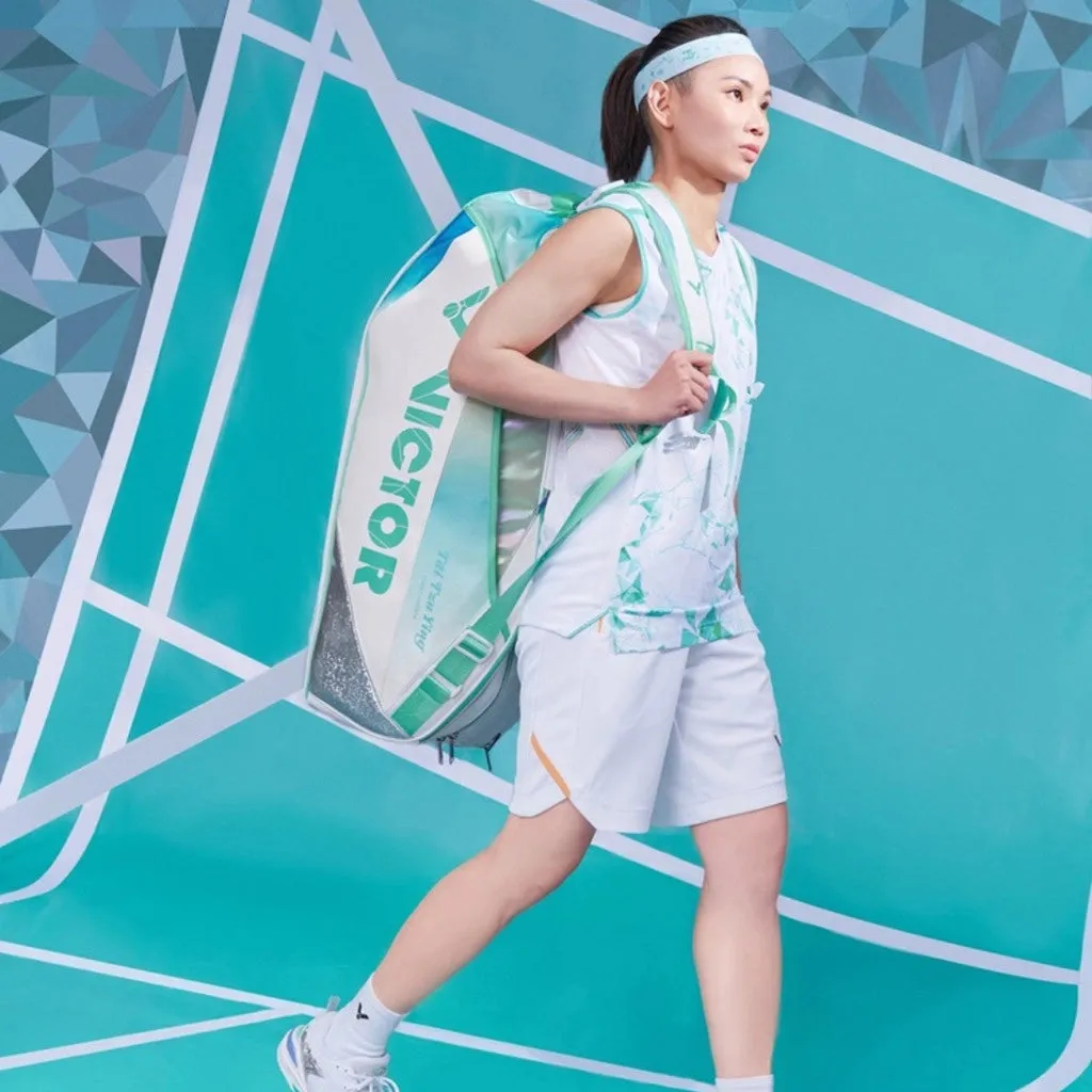 Victor TAI TZU YING Tribute Collection Rectangular Racket Bag  BR5233TTY AR White/Cockatoo Green
