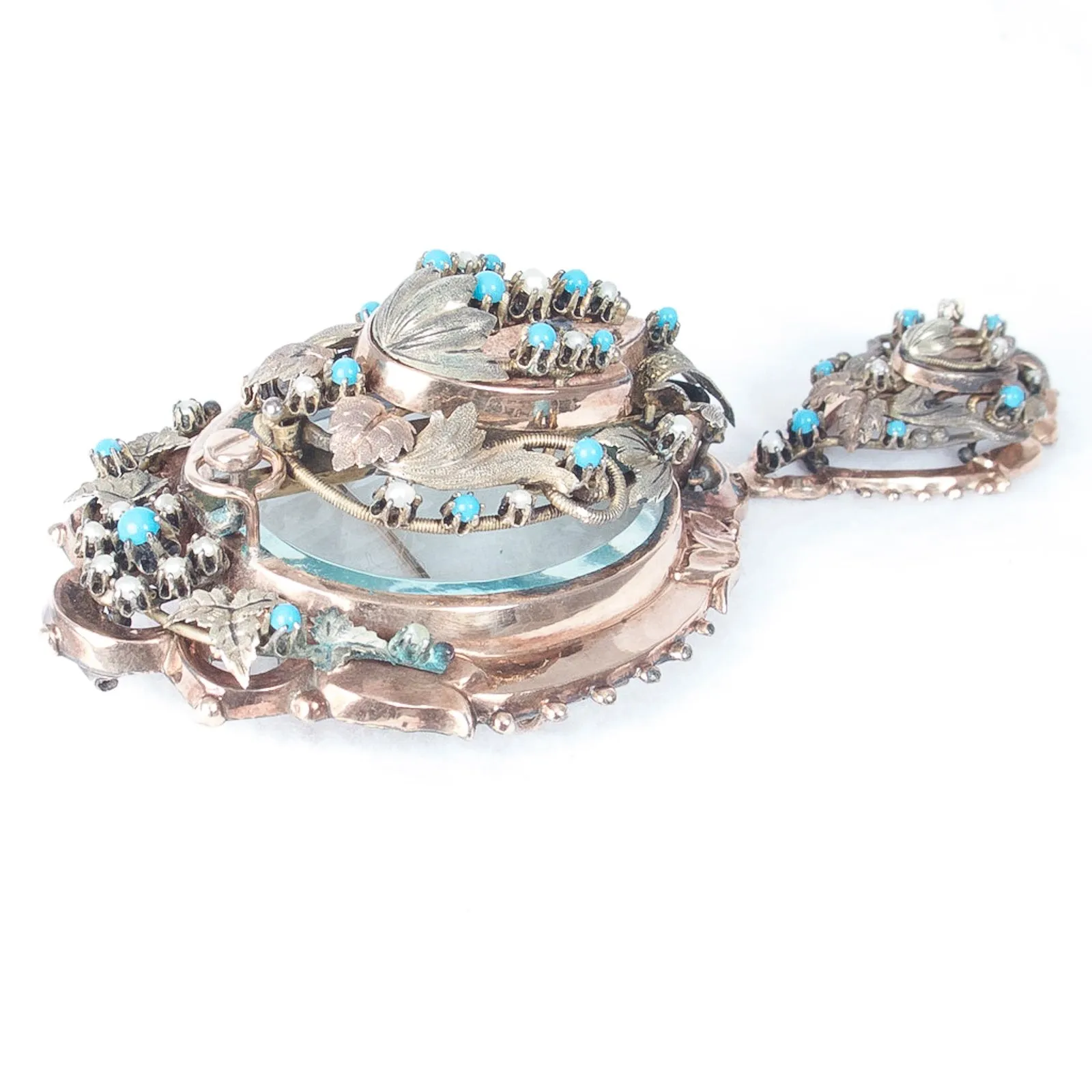 Victorian Swivel Front Locket Brooch