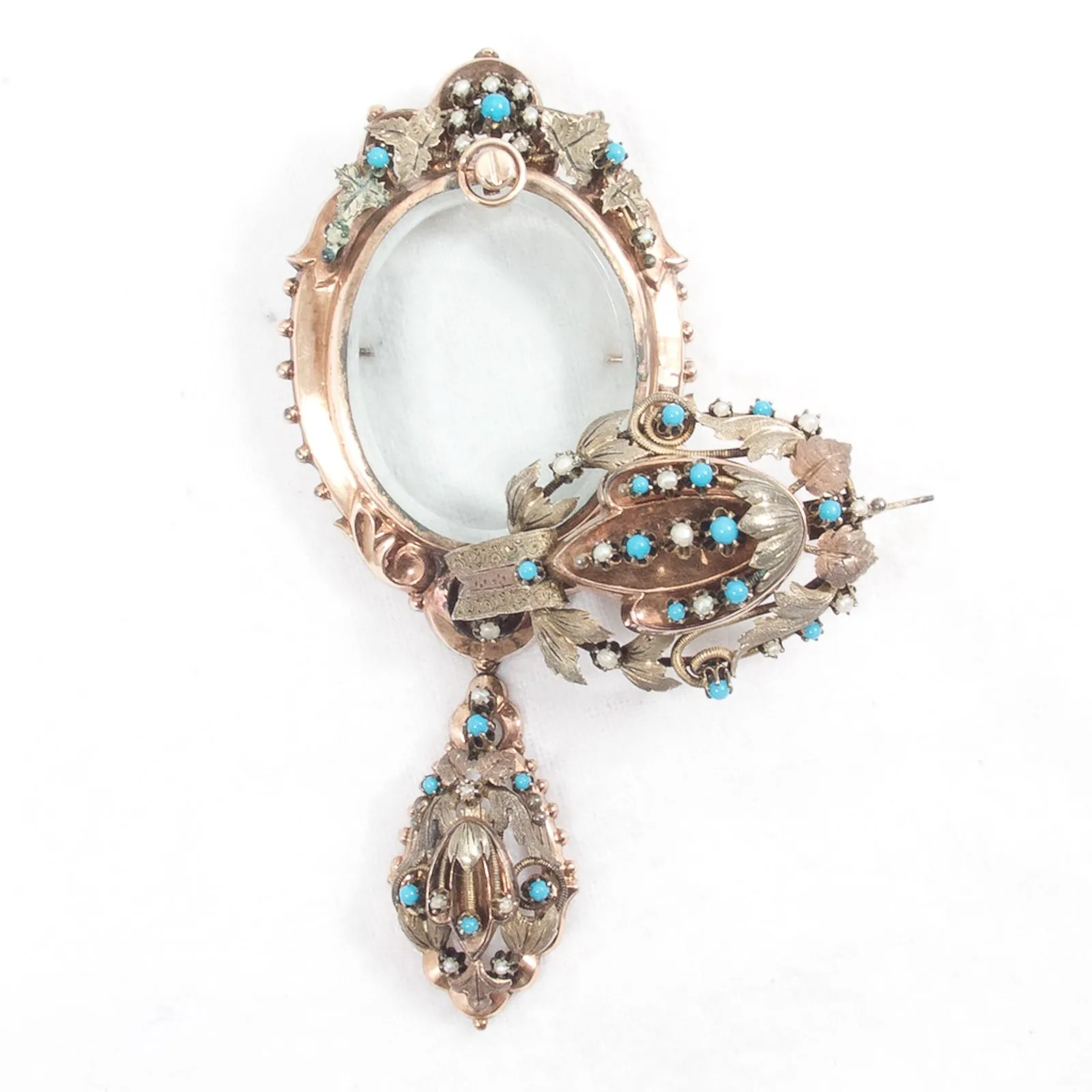 Victorian Swivel Front Locket Brooch