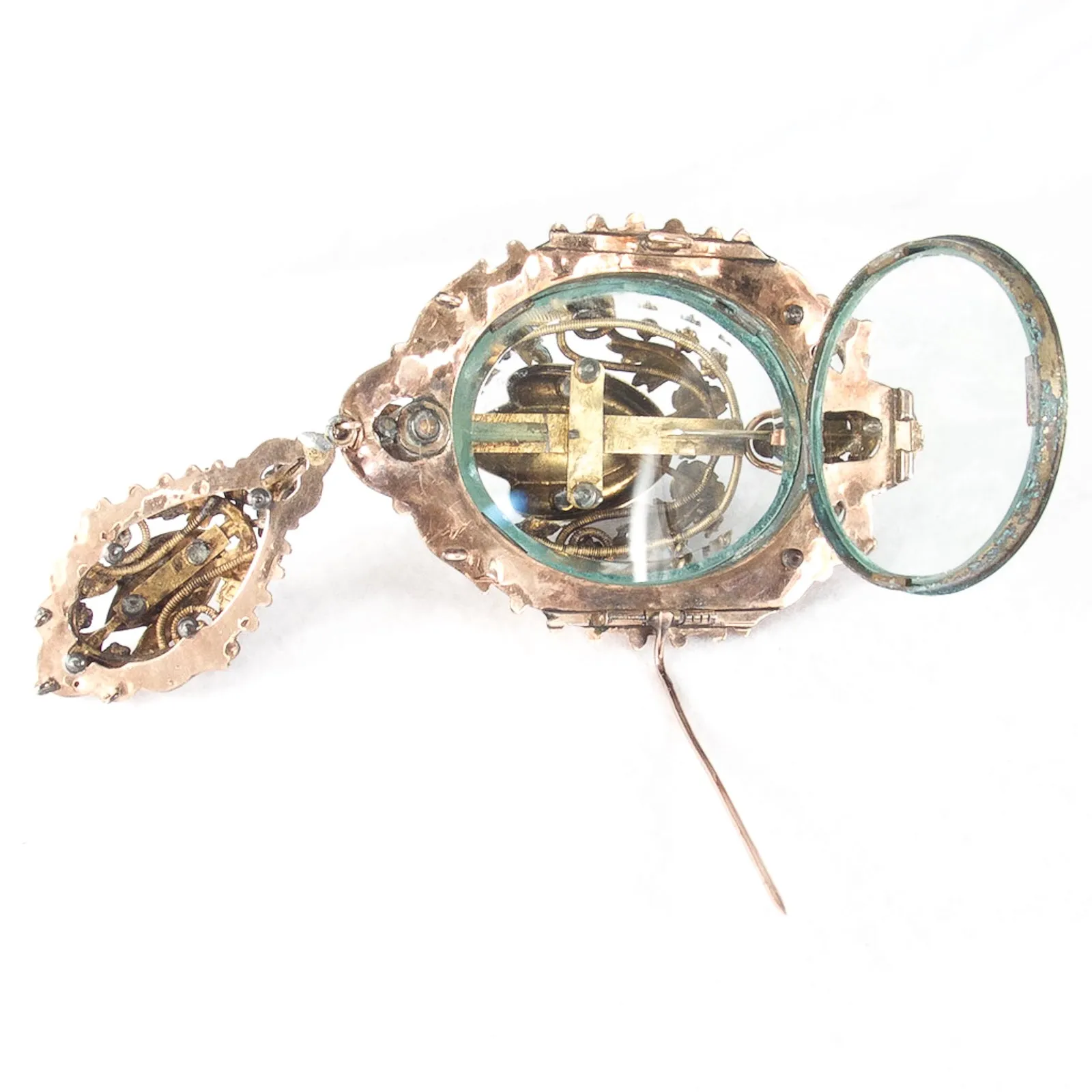 Victorian Swivel Front Locket Brooch