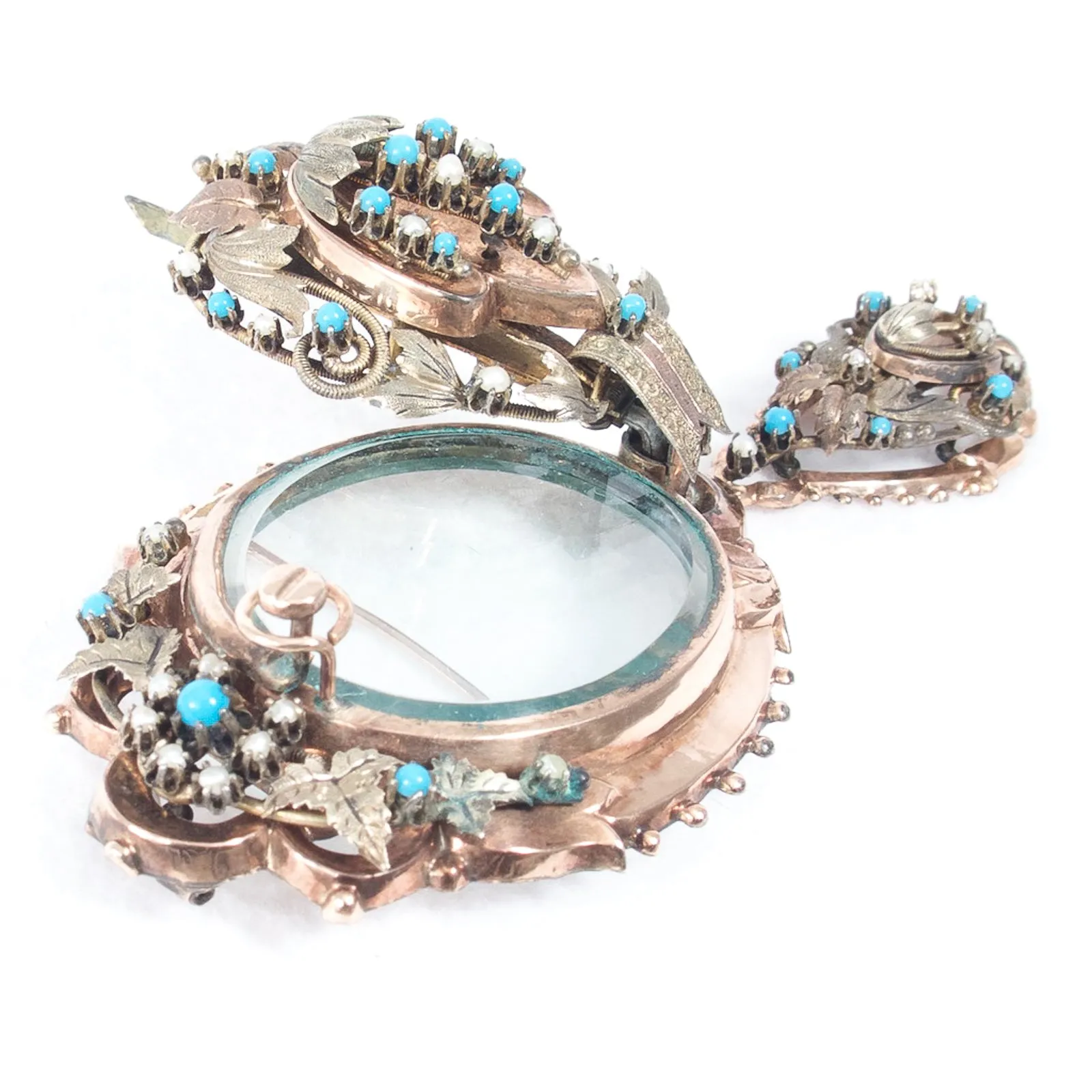 Victorian Swivel Front Locket Brooch