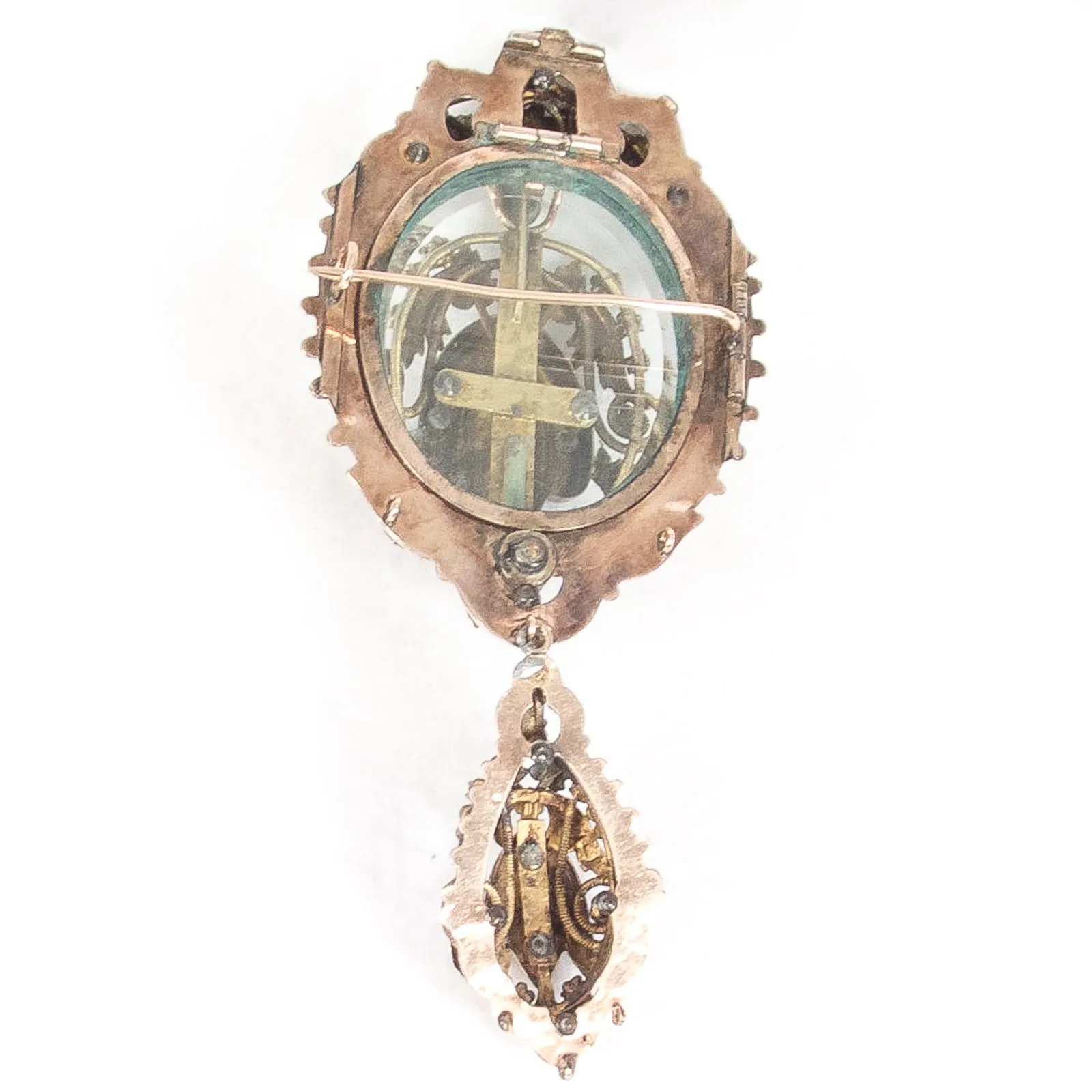 Victorian Swivel Front Locket Brooch
