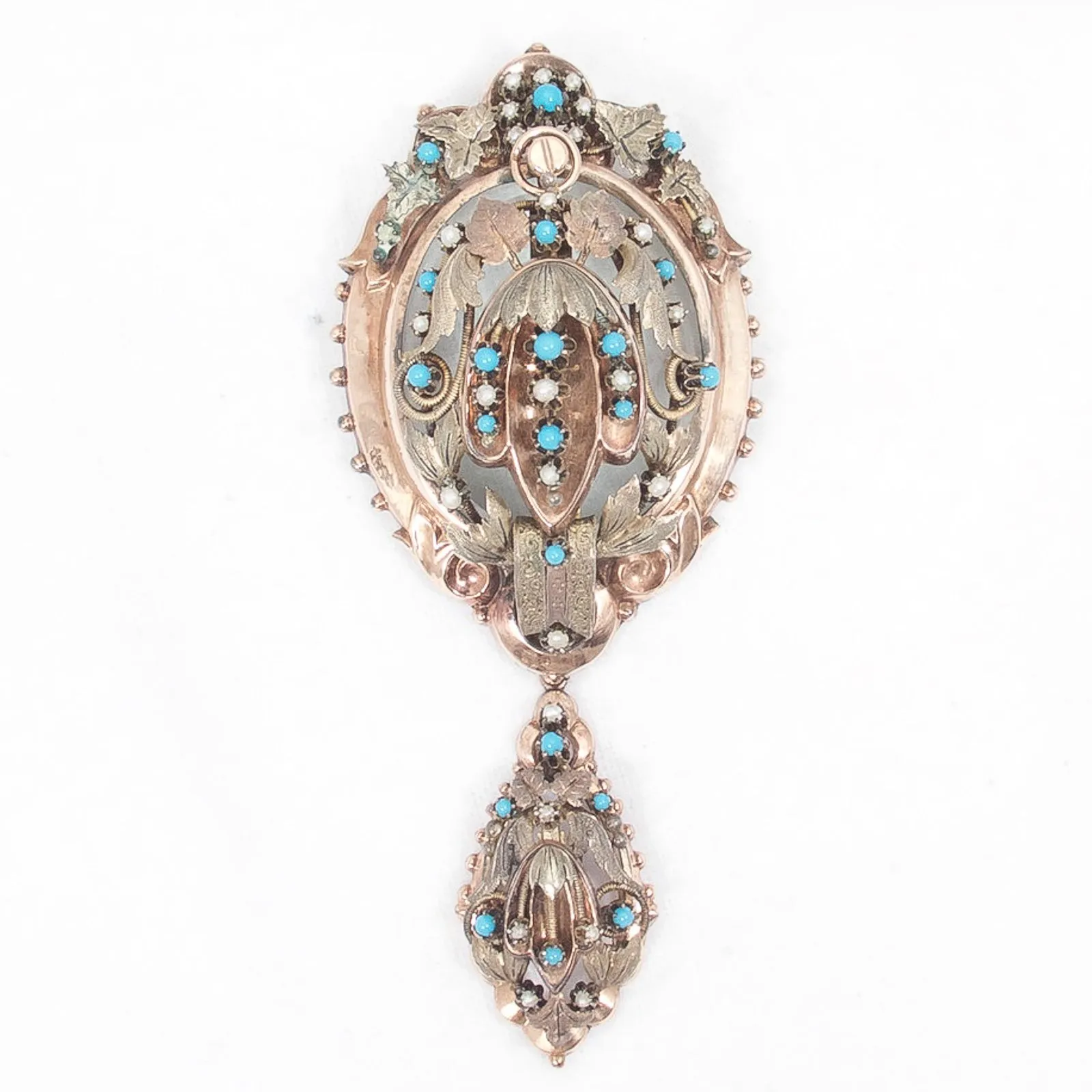 Victorian Swivel Front Locket Brooch