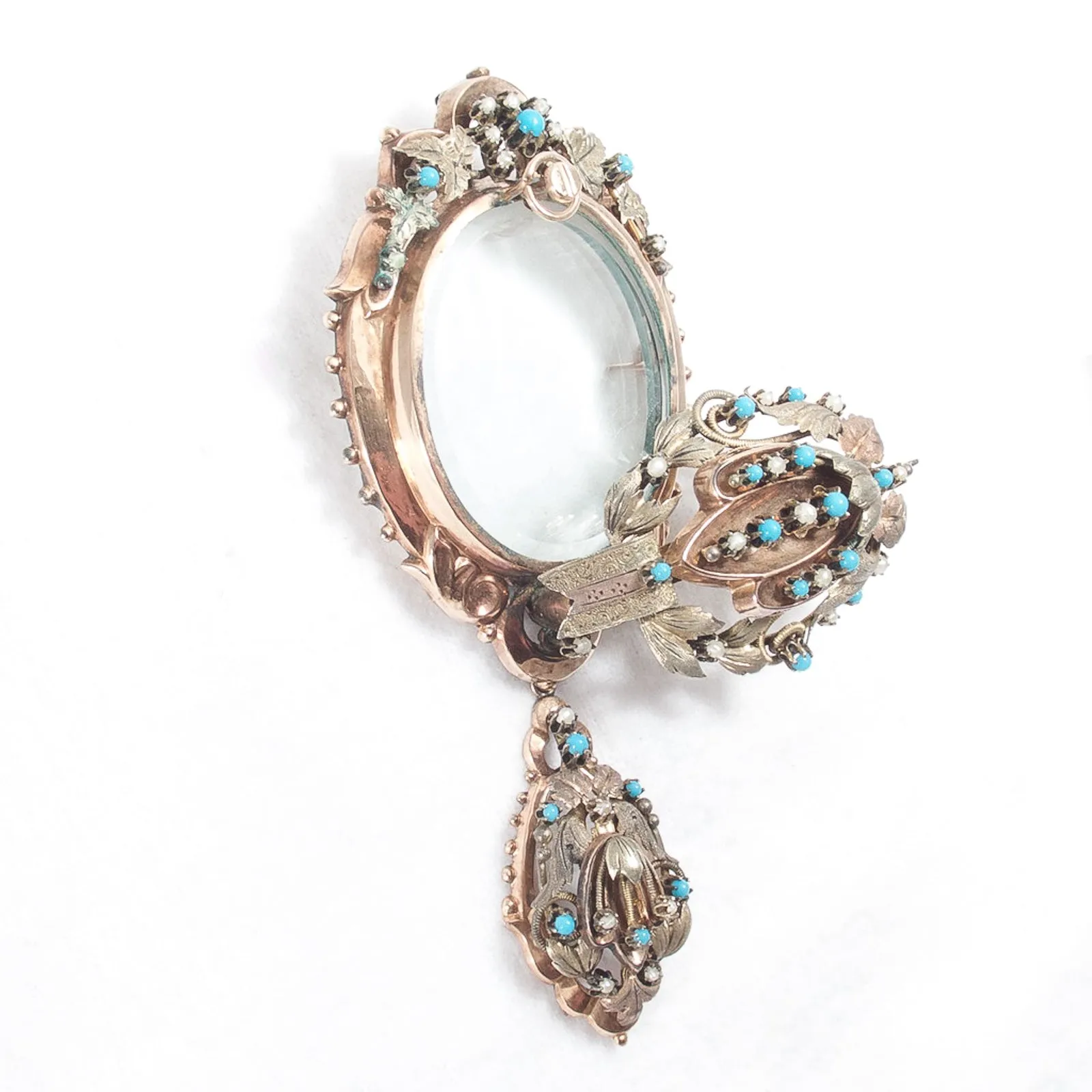 Victorian Swivel Front Locket Brooch