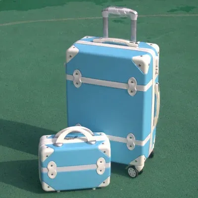 Vintage Rolling Luggage Set (2 Piece Set)
