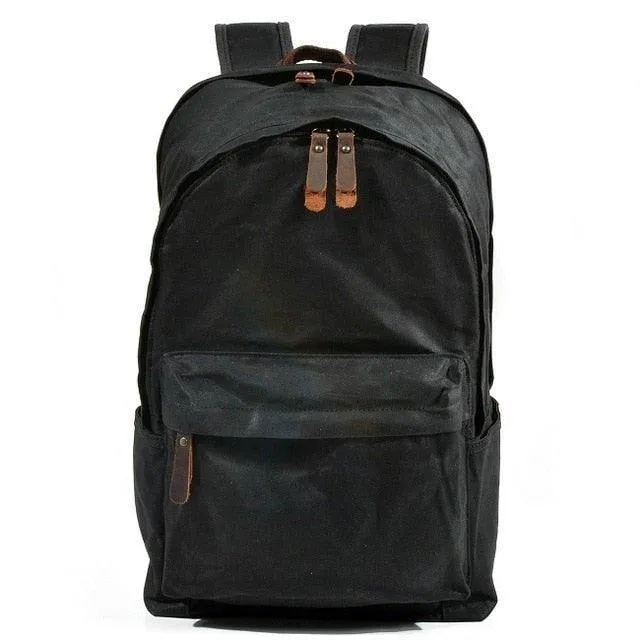 Vintage Waxed Canvas Backpack Mens