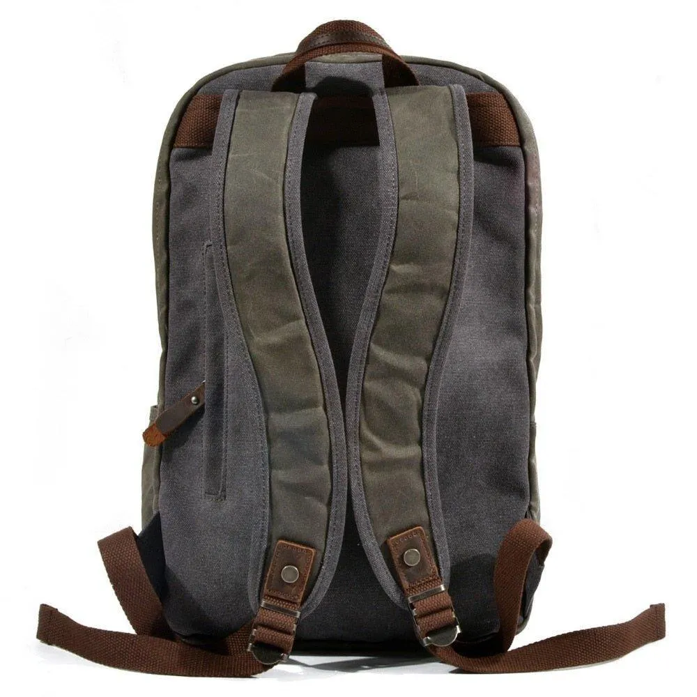 Vintage Waxed Canvas Backpack Mens